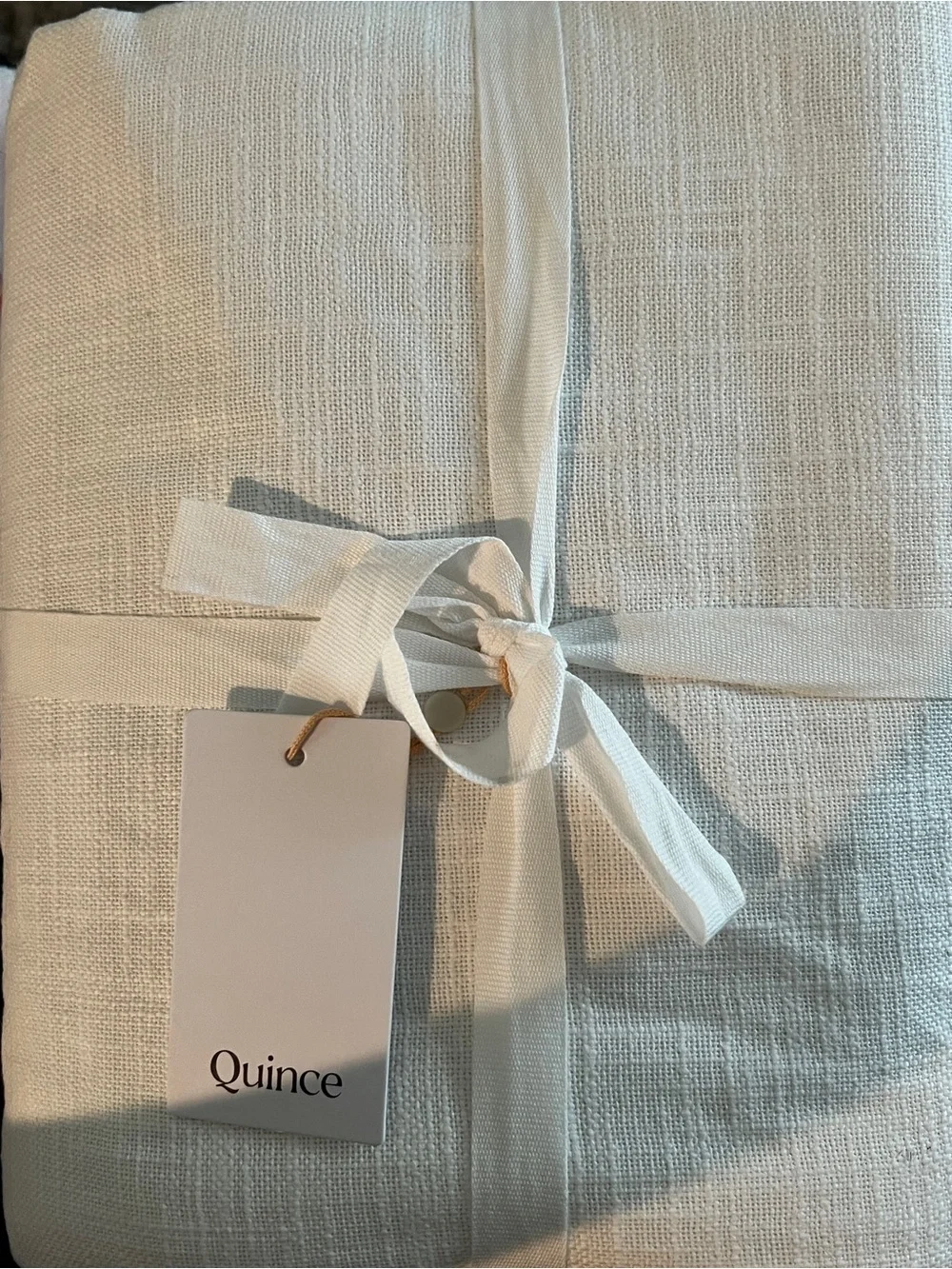 Quince Cotton Slub Texture Room Darkening Curtain Panel in White- 48x96
